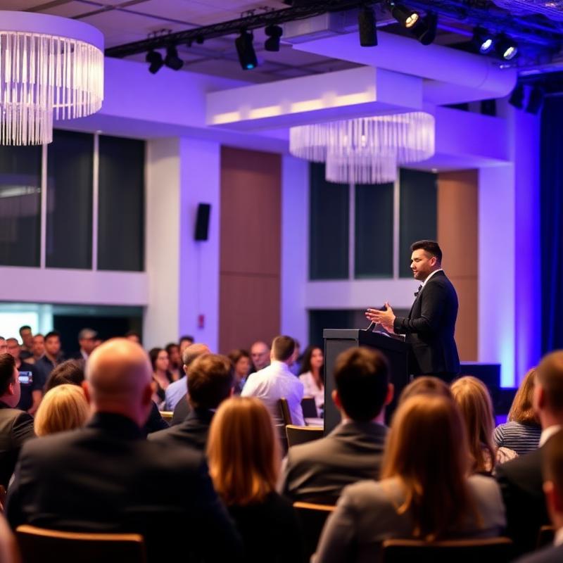 Speaker at a corporate event