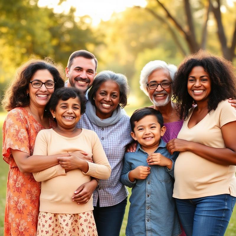 Multiracial family reunion